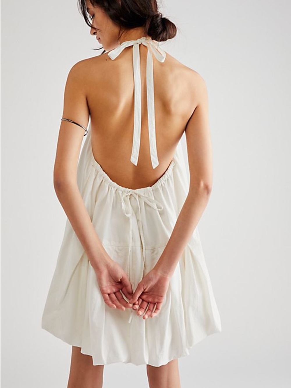 Free People Elira Halter Mini Dress Free-est pleated Dropped Waist   G48